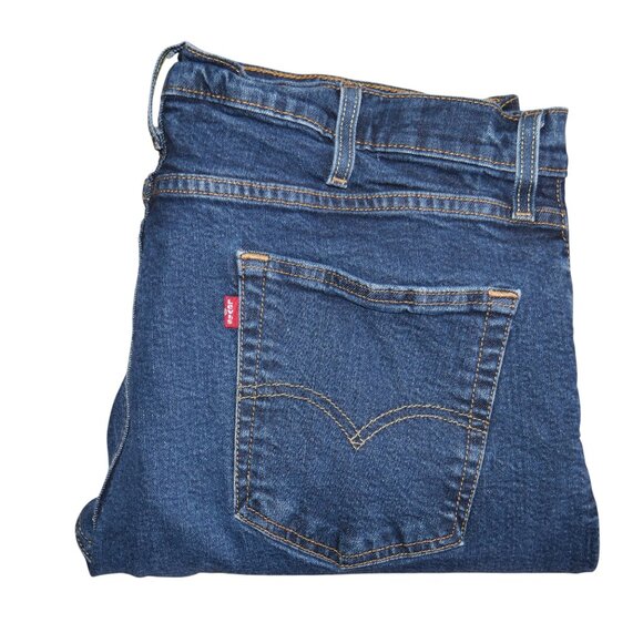 Levis 514 Mens Size 41x31 Regular Fit Jeans Straight Leg Dark Wash Stretch Denim - Picture 1 of 10